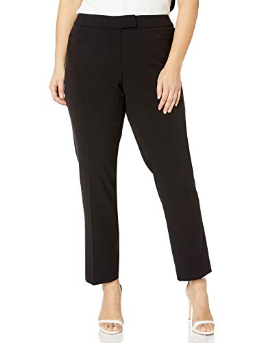 Anne Klein Women's Plus Size Slim Leg Pant, Black, 16W