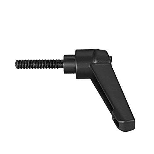 Image of uxcell Adjustable Clamping Lever Handle M5 x 25mm Metric Black Oxide Carbon Steel Male Threaded Stud Hand Knobs Push Button Ratchet Rotating Screw Handles Bolts with Locking Lever Black