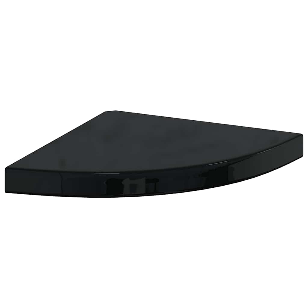 Étagère d'angle flottante noir brillant 35x35 cm étagère murale mdf