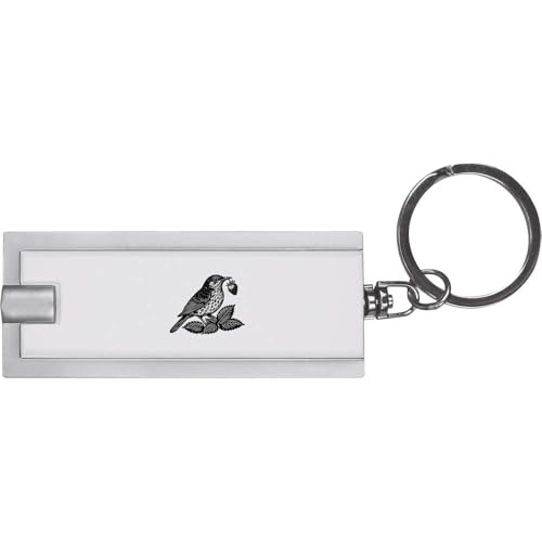 Azeeda 'Song Thrush & Strawberry' Keyring LED Torch (KT00037509)