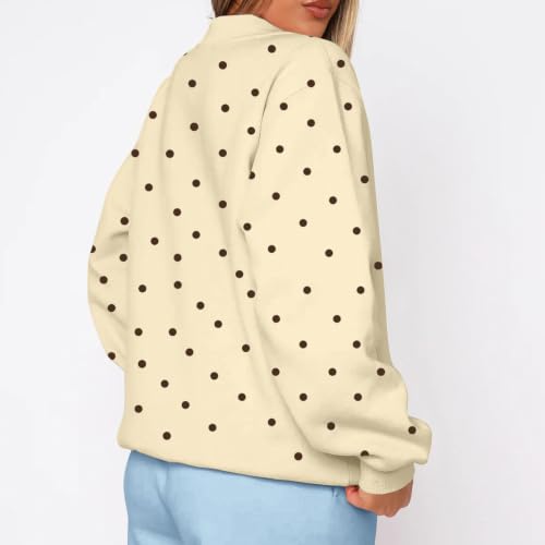 Polka Dot Sweatshirt Women Cute Oversized Crewneck Pullover Sweatshirts - image 6