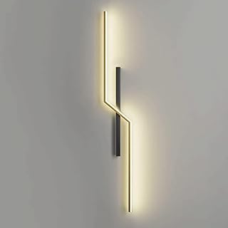 Arandelas de parede de LED modernas de 23,6", luminárias de parede lineares criativas, luminária de parede longa de metal, arandela de parede de quarto  
