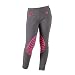 HR Farm Child's Knee Patch Silicone Grip Horse Riding Pull on Breeches with Zip Pocket (Grey, 10(Waist 23 1/2"))