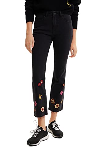 Desigual Denim_Nicole 2000 Pantalon décontracté, Noir, 42 Femme