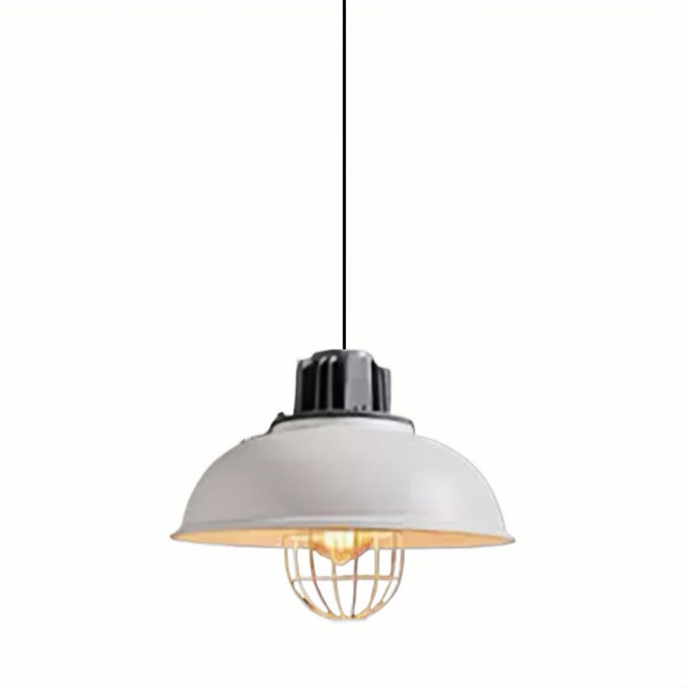 Genérico Lámpara Retro Industrial, De Metal Ajustable Para Cocina, Comedor, Cafetería, Bombilla E26(White)