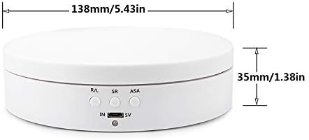 Leadleds White Motorized Rotating Turntable, 360 Degree Electric Rotating Display Stand for Jewelry Hobby Collectible Product