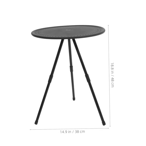 Table camping pliante ronde portable en acier carbone et hauteur réglable - 4