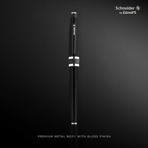 Image of Luxor Schneider Executive Metal Roller Ball Pen | Precision Tip | Refillable I Black Body | Smooth Writing | Ideal for Corporate Gifting