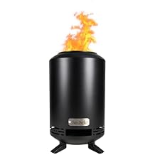 Portable Smokeless Fire Pit, Smokeless Fire Pit for Camping, Outdoor and Patio, Fueled by Wood Pellets or Firewood, 5.9 Inch x 11.8 Inch Black