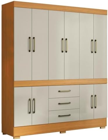 Guarda Roupa Casal 10 Portas 179 cm Monaco Cinamomo Areia Armovei...