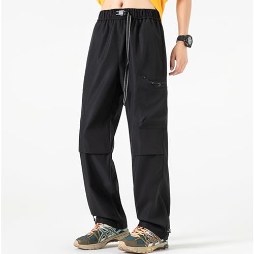 XYXIONGMAO Men's Multi Pocket Black Streetwear Sweatpants Techwear Cargo Pants Hip Hop Loose Baggy Casual Tactical Pants4