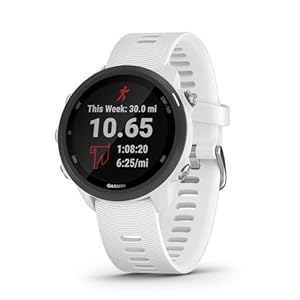 Garmin Forerunner 245 Music GPS Running Smartwatch, with music and running and training features, White Band