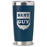 Lbanasd Insulated Tumbler Best Guy 20oz Stainless Steel Cup with Lid Funny Fathers Day Gift for Dad, Husband, Grandpa Double Wall Vacuum Travel Coffee Mug Navy Blue