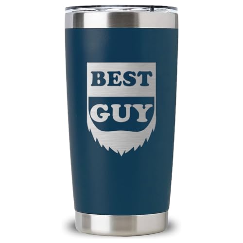 Lbanasd Insulated Tumbler Best Guy 20oz Stainless Steel Cup with Lid Funny Fathers Day Gift for Dad, Husband, Grandpa Double Wall Vacuum Travel Coffee Mug Navy Blue
