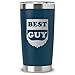 Lbanasd Insulated Tumbler Best Guy 20oz Stainless Steel Cup with Lid Funny Fathers Day Gift for Dad, Husband, Grandpa Double Wall Vacuum Travel Coffee Mug Navy Blue