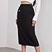 bawilom Womens Drawstring Maxi Skirt with Pockets Elastic High Waist A Line Long Sweat Skirts Trendy Fashion Outfits Clothes Black