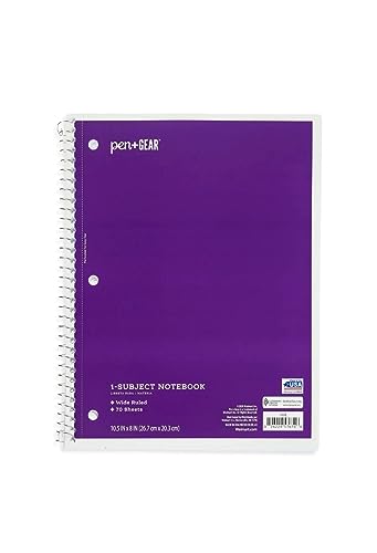 Pen + Gear 1 Subject Notebook- 70 Sheet, Wide Ruled - Pack of 5