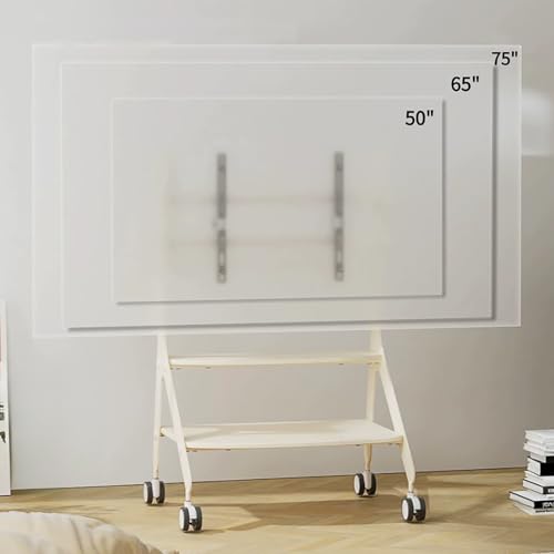 Soporte móvil para TV con ruedas y estantes ajustables miniatura 2