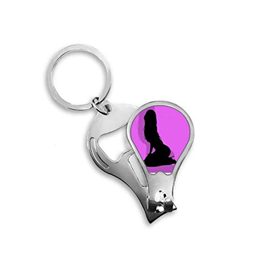 Coupe-ongles femme aux cheveux longs agenouillée accessoire de manucure en acier inoxydable