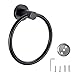 Porta Asciugamani Bagno, Accessori Bagno Acciaio Inox in SUS304 Anello Porta Asciugamani, Porta Asciugamani Bagno da Parete , Gancio per Asciugamano ad Anello Rotondo per Bagni in Cucina Nero