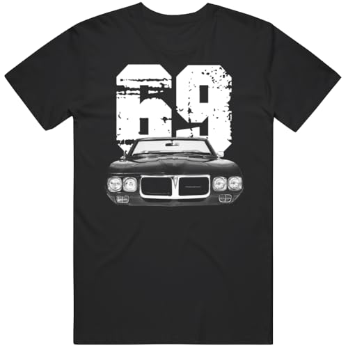 1969 Firebird Trans Am Front View with Year T Shirt L Black