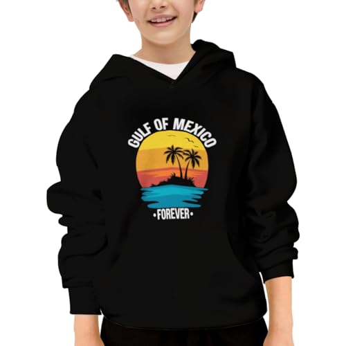 Vintage Gulf Of Mexico Forever Hoodies for Teen Girls Boys Lightweight Kangaroo Pocket Sweatshirt