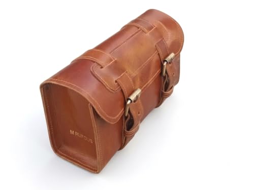 Bolsa de herramientas para motocicleta M RUFOUS en cuero marrón claro: alforja de cuero de búfalo miniatura 2