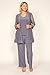 R&M Richards Womens Plus 2PC Jacket Pant Suit Gray 16W