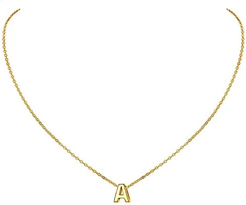 Petite Initial Letter Alphabet Pendant Charm Gold Dipped Necklace Gold Silver Rosegold (23 Letters) (A - GOLD)