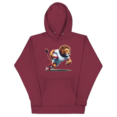 Sweat à capuche Angleterre Rugby Lion unisexe en coton confortable