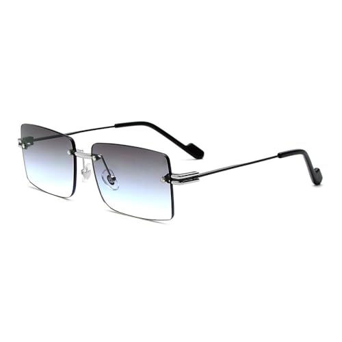 Lunettes de soleil rectangulaires sans bordure pour sublimer un look punk Y2K