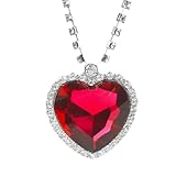 ZFHTJEKNCS Clásico collar de película Amor para siempre colgantes de cristal azul rojo collar para mujeres regalo de boda