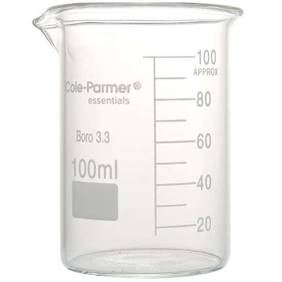 Cole-Parmer Elements Low-Form Beaker, Glass, Griffin Style, Graduated, 4000 mL