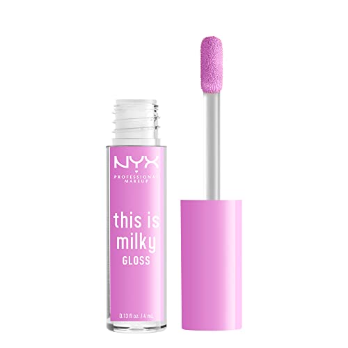 NYX PROFESSIONAL MAKEUP This Is Milky Gloss, Vegan Lip Gloss, 12 Hour Hydration - Lilac Splash (Sheer Baby Purple) - image 8