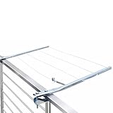 FERROELETTRA Stendibiancheria da Balcone Ribaltabile in Acciaio Zincato, 3 Posizioni, Portata 15kg, Sistema Antisbandamento, Fissaggio Universale per Ringhiera, Made in Italy