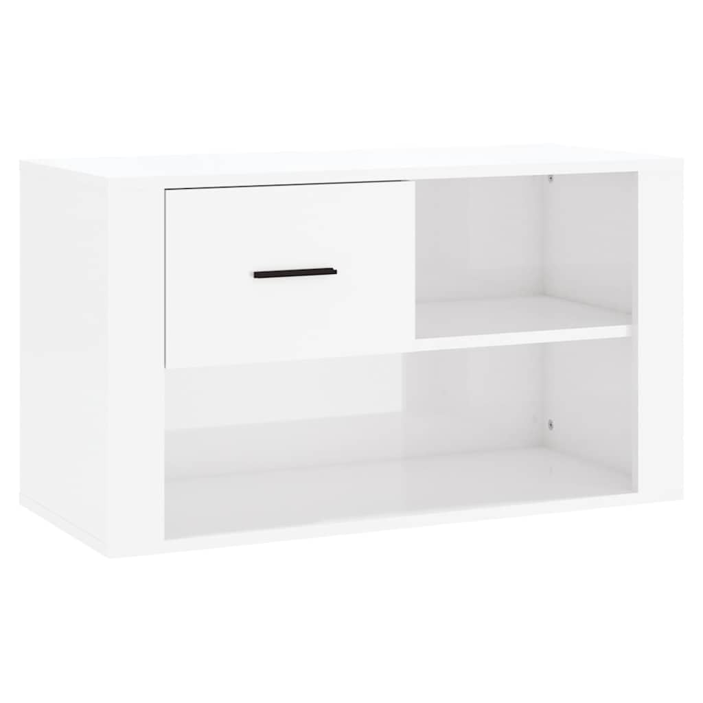 Szafka na buty biała lakierowana, 80 x 35 x 45 cm, drewno inżynieryjne, 2