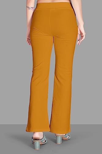 Image of Women's High Waist Bell Bottom Trouser, Elastic Flared Bootcut Pants