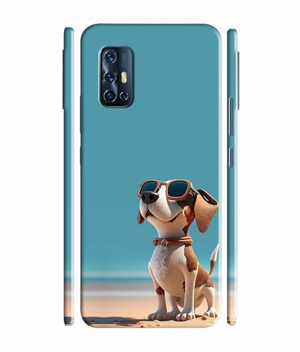 Image of Cute Pet Dog Lover Printed Hard Back Case Cover & Compatible for Vivo V17 (Multicolor) - D1814