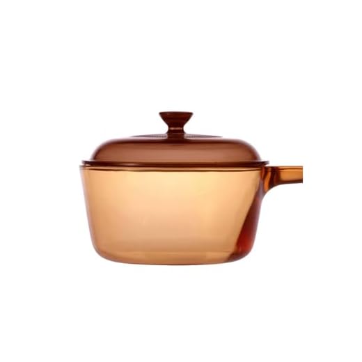 Corning Visions Vision Ware Amber 3 Piece Double Boiler Sauce Pan w/ Lid