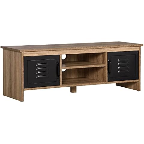HOMCOM Banc TV Design Industriel 110 cm Cover