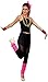 Oblique Unique® 80er Jahre Kostüm Accessoire Set mit Schleife Haarreifen + Perlen Halsketten + Netzhandschuhe lang fingerlos für 80s Achtziger Motto Party Karneval Fasching - Farbe wählbar (Pink)