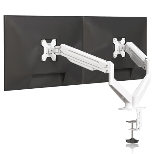 Image of Suptek Dual Monitor Mount Stand-Height Adjustable Gas Spring Monitor Arm Desk Mount for 2 Monitor Screens 17 to 32 inches - Each Arm Holds up to 22lbs,White(MD8SPW)