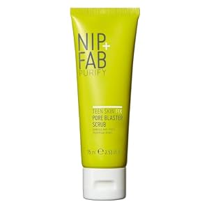 Nip+Fab Teen Skin Fix Pore Blaster Scrub, 75 ml – Dual Exfoliation & Purification with BHA Salicylic Acid
