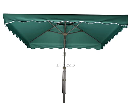 Image of INVEZO Garden Outdoor Patio Umbrella MS SIDE POLE SQUARE (2.2 x 2.2 sq mtr) Big size umbrella /terrace Balcony Outdoor cantilever umbrella With Base