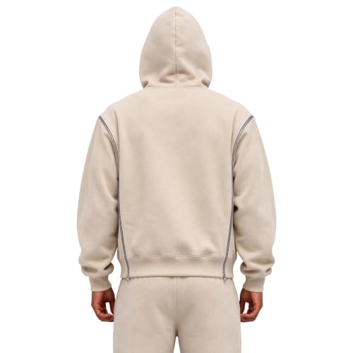 Mens Zip Up Hoodie Oversized Light Fall Jackets Fleece Sweatshirt 2026 - image 4