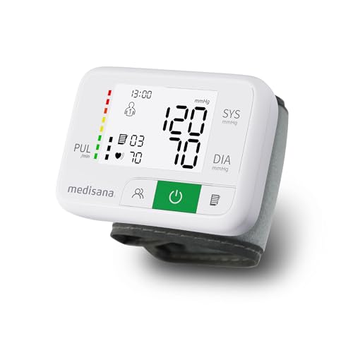 medisana BW 355 tensiomètre à poignet, tensiometre connecté et pulsomètre avec échelle de feux tricolores et fonction mémoire pour 2 utilisateurs, avec...