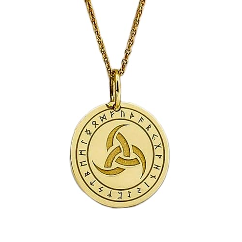 Bijou viking corne d'Odin gravée en argent et or, le cadeau mixte idéal