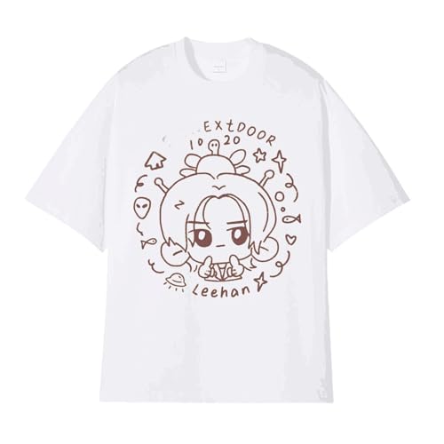 AXQAJL BND Lindas Camisetas Pintadas A Mano SUNGHO RIWOO JAEHYUN TAESAN LEEHAN WOONHAK Merchandising De K-Pop(White C,L)