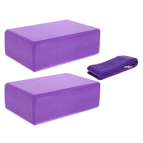 MUELODSIC 3 piezas Bloques de Yoga de Espuma con Correa para Pilates y Estiramientos Ladrillos Fitness Compactos y para Principiantes Mejora de Fuerza y Equilibrio Casa y Gimnasio