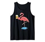 Flamingo Drinking Beer Tank Top